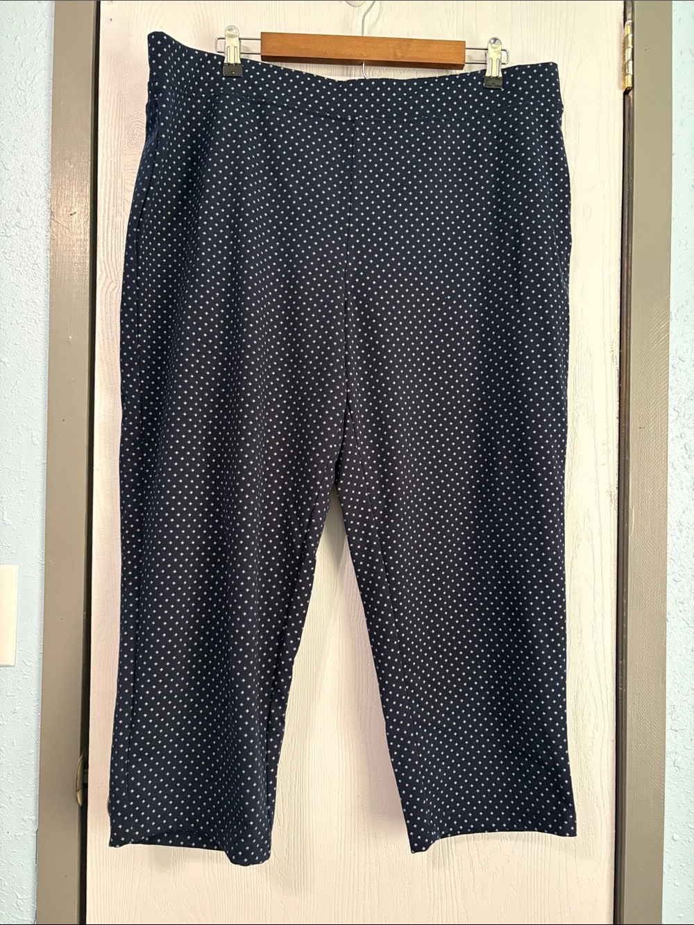 Polka Dot Navy Capris - Classic Women's Pull-On Pants